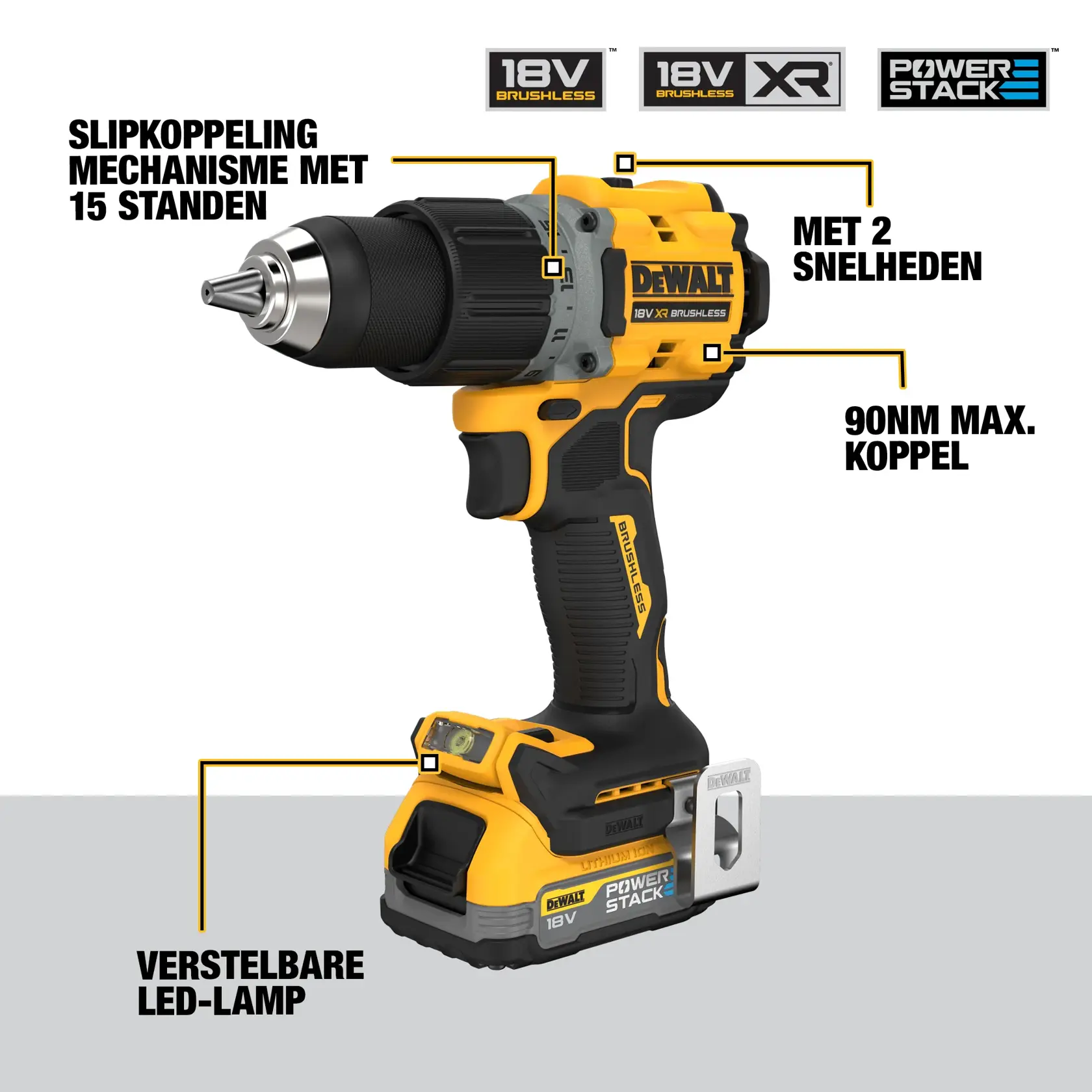 18V XR Brushless Compacte Schroef-/boormachine