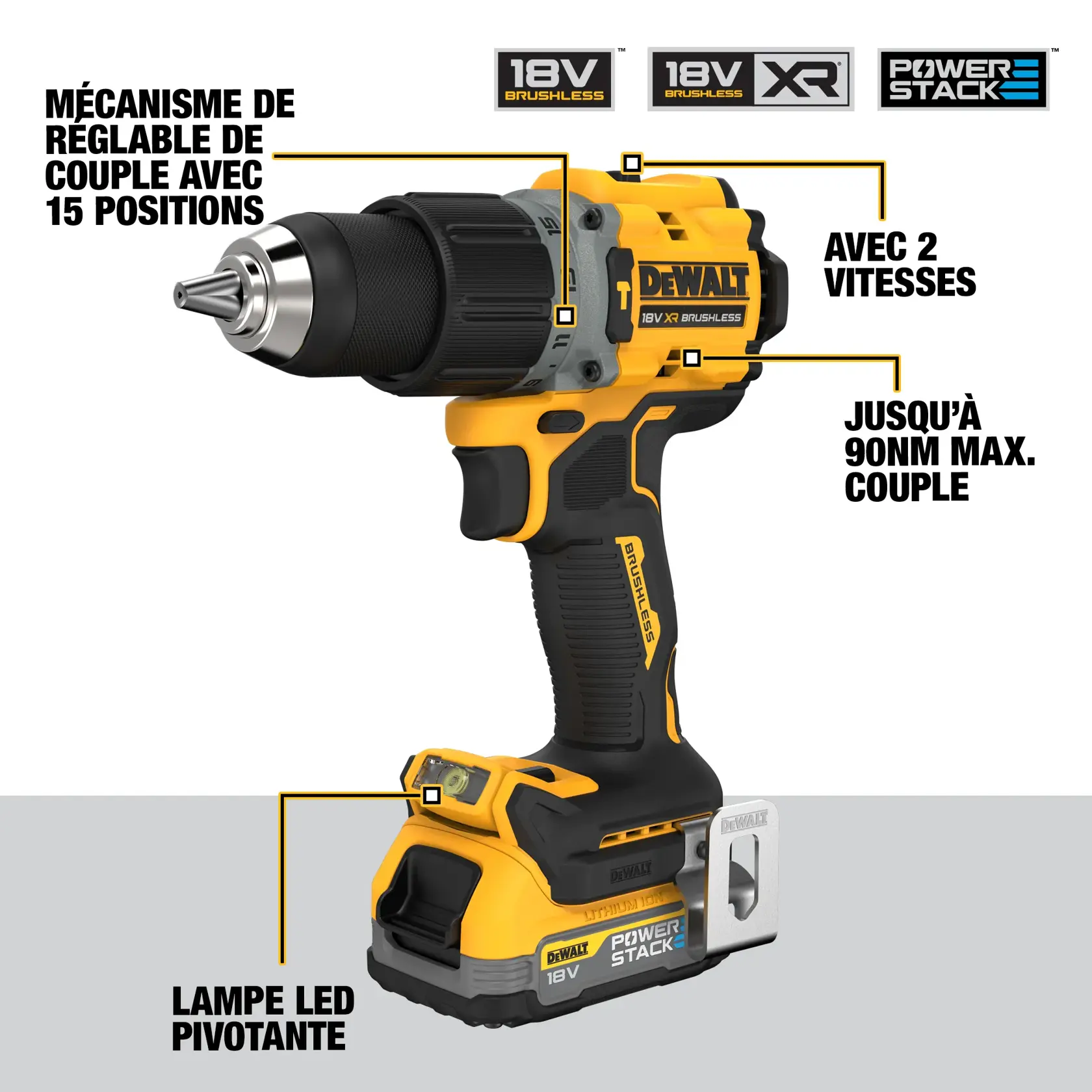 18V XR Brushless Visseuse/perceuse à percussion compacte