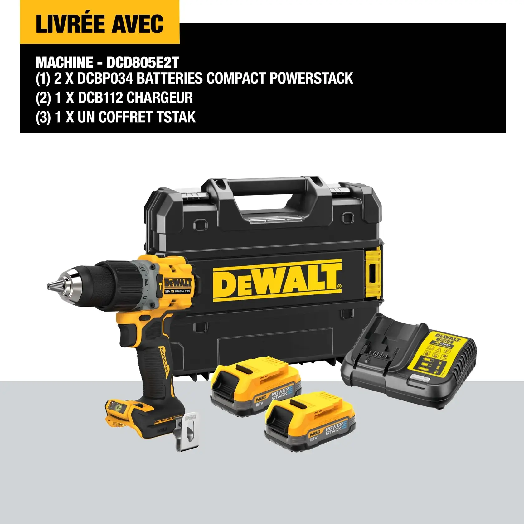 18V XR Brushless Visseuse/perceuse à percussion compacte