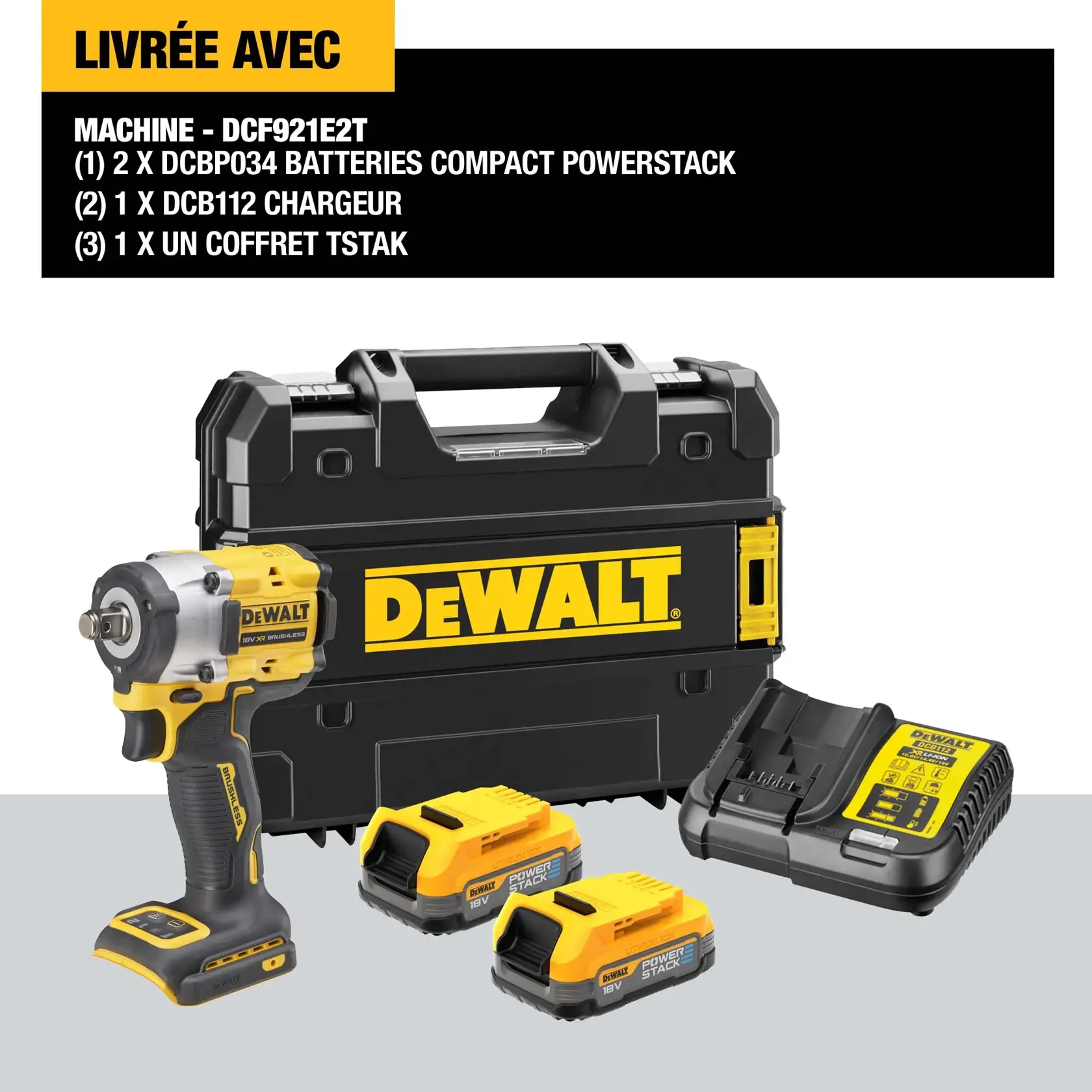 Eine Person mit Schutzausrüstung verwendet einen kabellosen DEWALT Schlagschrauber (Modell DCF921E2T), um an großen roten Industrierohrleitungen in einem Innenbereich zu arbeiten. Das Gesicht der Person ist unscharf dargestellt.