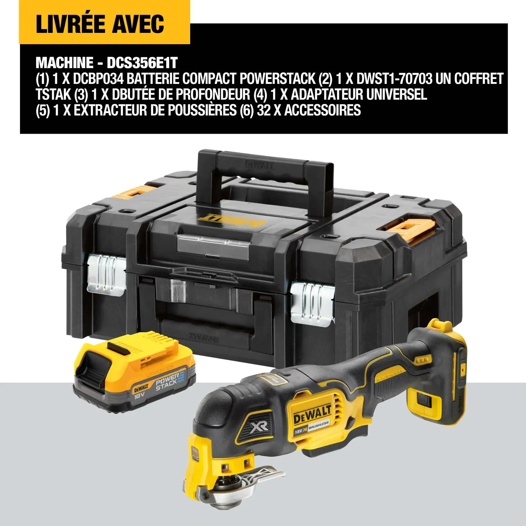 18V XR Brushless Multi-tool avec 3 vitesses