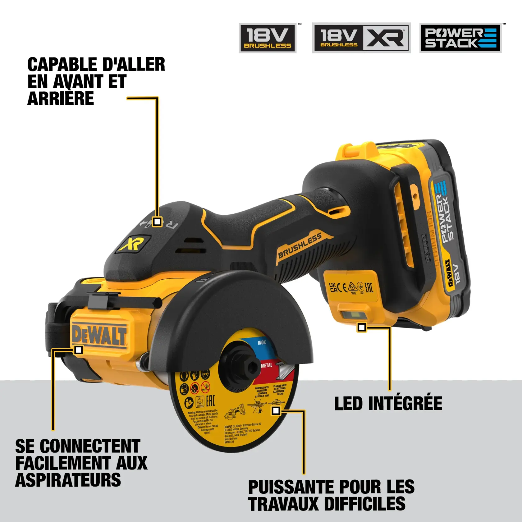 Meuleuse 76mm XR 18V Li-ion 1.7Ah Brushless