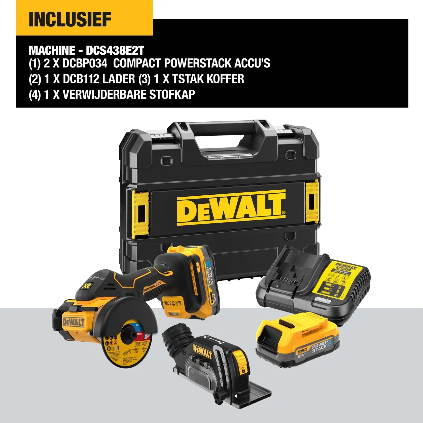 18V XR Brushless 76MM doorslijpschijf - 1 X POWERSTACK
