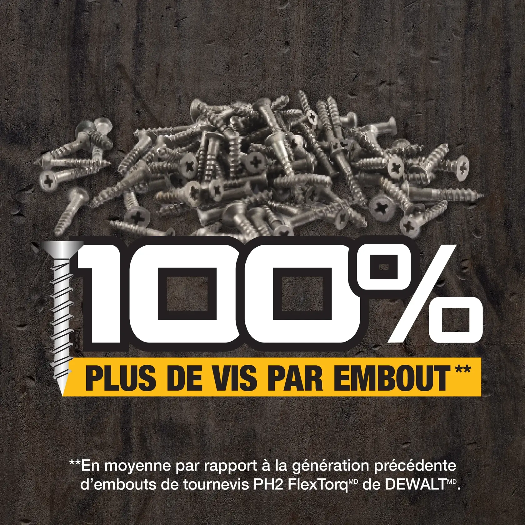 DEWALT® EXTREME® FLEXTORQ® 57mm Embout de tournevis monté sur un porte-clés (10 pièces)