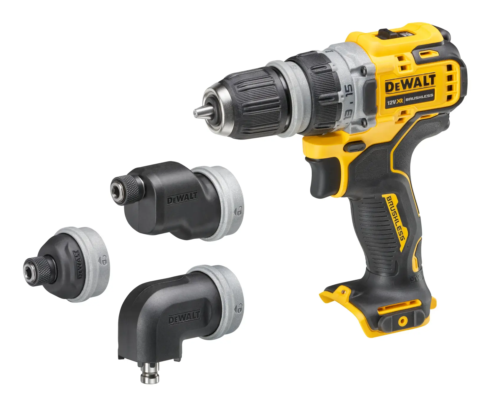 Perceuse Visseuse multi-têtes  XR 12V Brushless