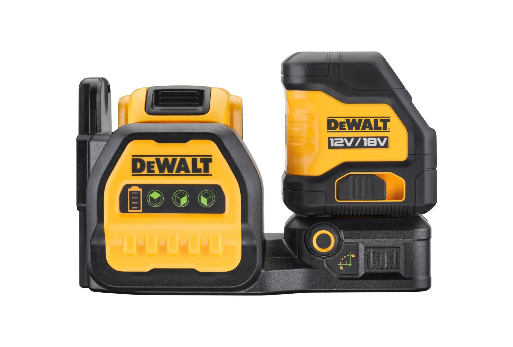 DEWALT DCE088D1G18-QW, DCE088D1G18 Fotografie-Werkzeug gelb/schwarz, vorne gezeigt.