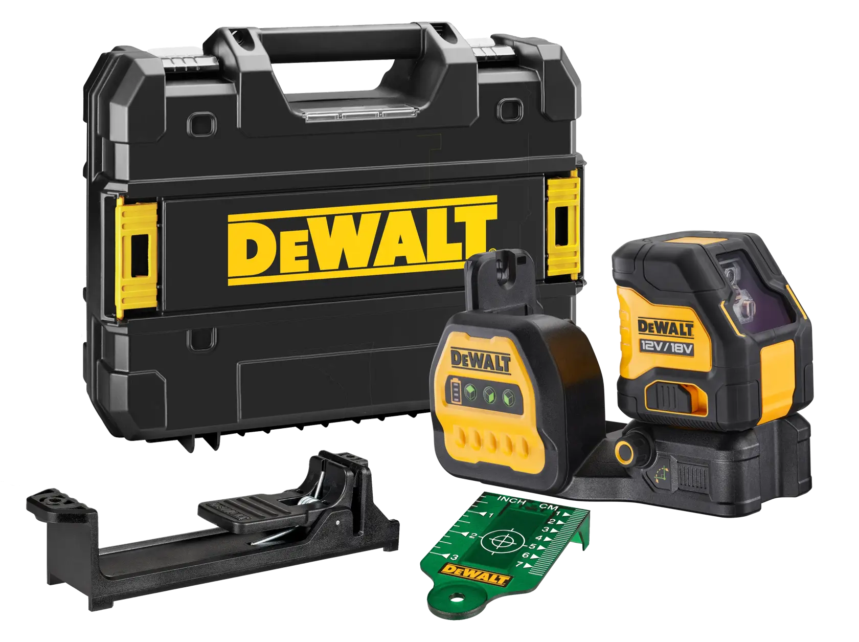 DEWALT photography tool DCE088NG18-XJ, DCE088NG18. Black/yellow device with controls and battery indicator.