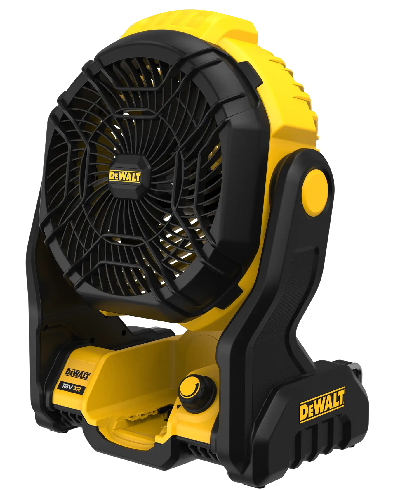 Ventilador DEWALT amarillo-negro, fotografía, DCE512N, DCE512N-XJ, región Asia EMEAANZ.