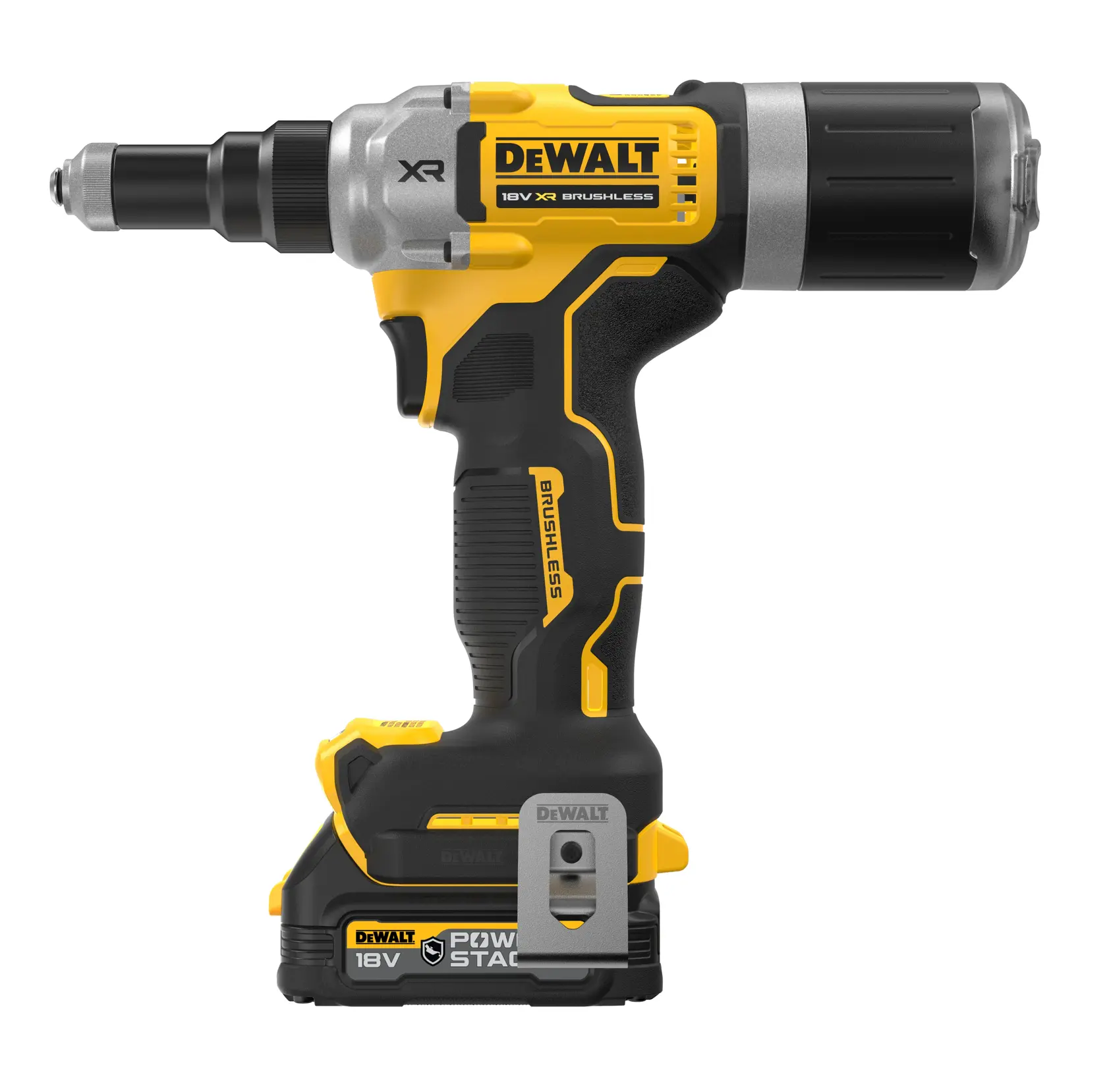 DEWALT DCF414E2GT cordless yellow and black brushless tool with 18V battery.