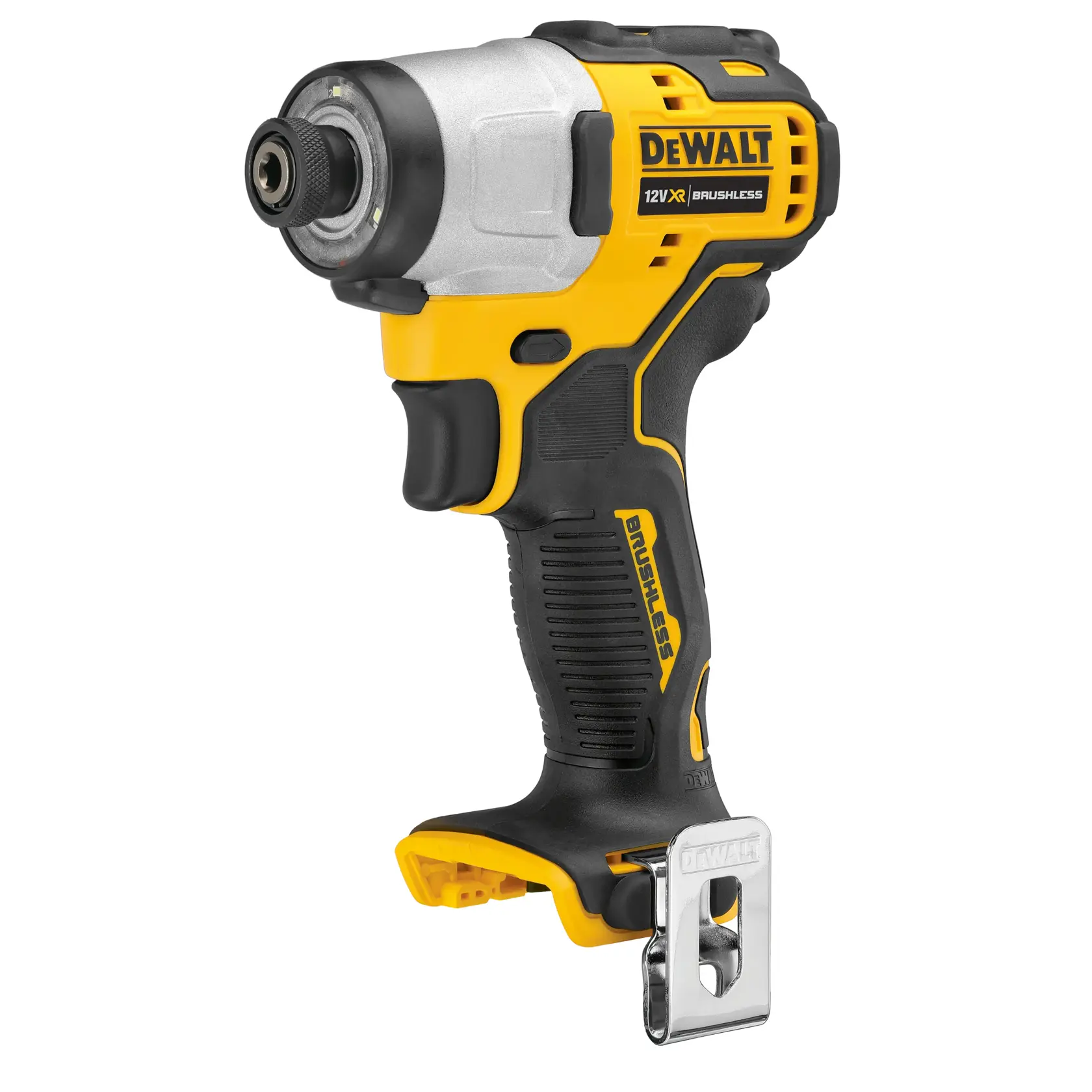 DEWALT DCF801N destornillador de impacto 12V sin cable brushless, negro y amarillo, sin batería.