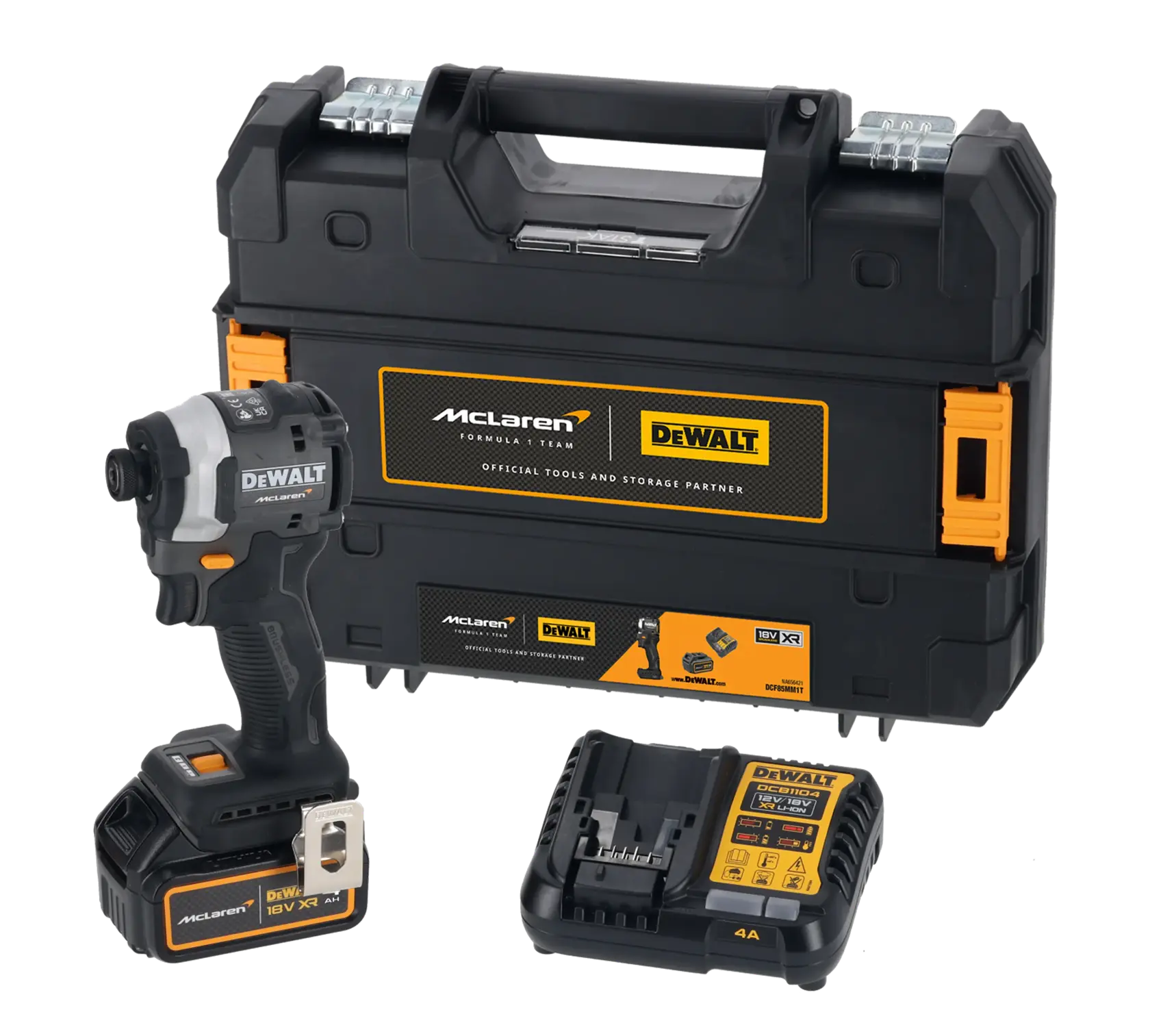 DEWALT-logo gecentreerd op een witte achtergrond.