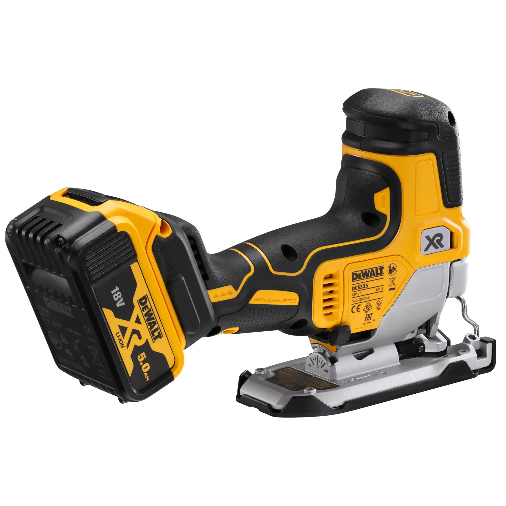 18V XR Brushless Decoupeerzaag 2x 5.0Ah