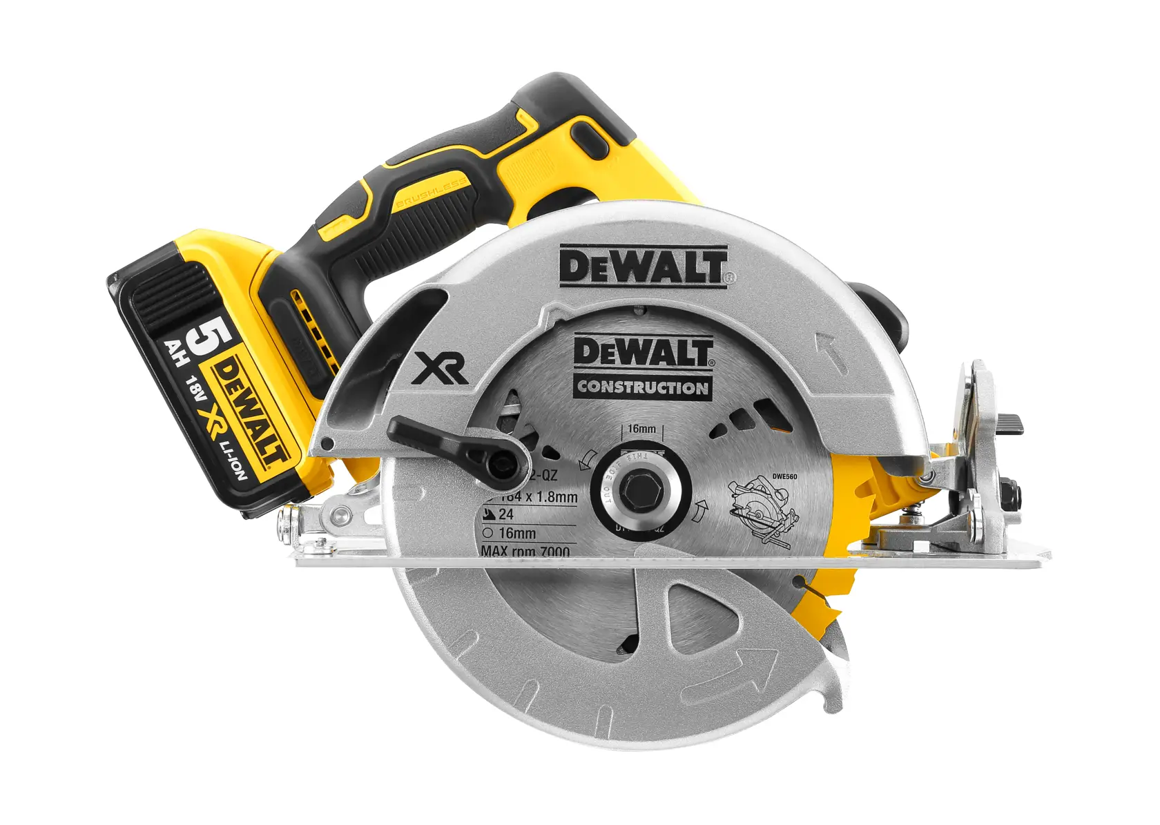 18V XR Brushless Scie circulaire 2x 5,0Ah en coffret TSTAK®