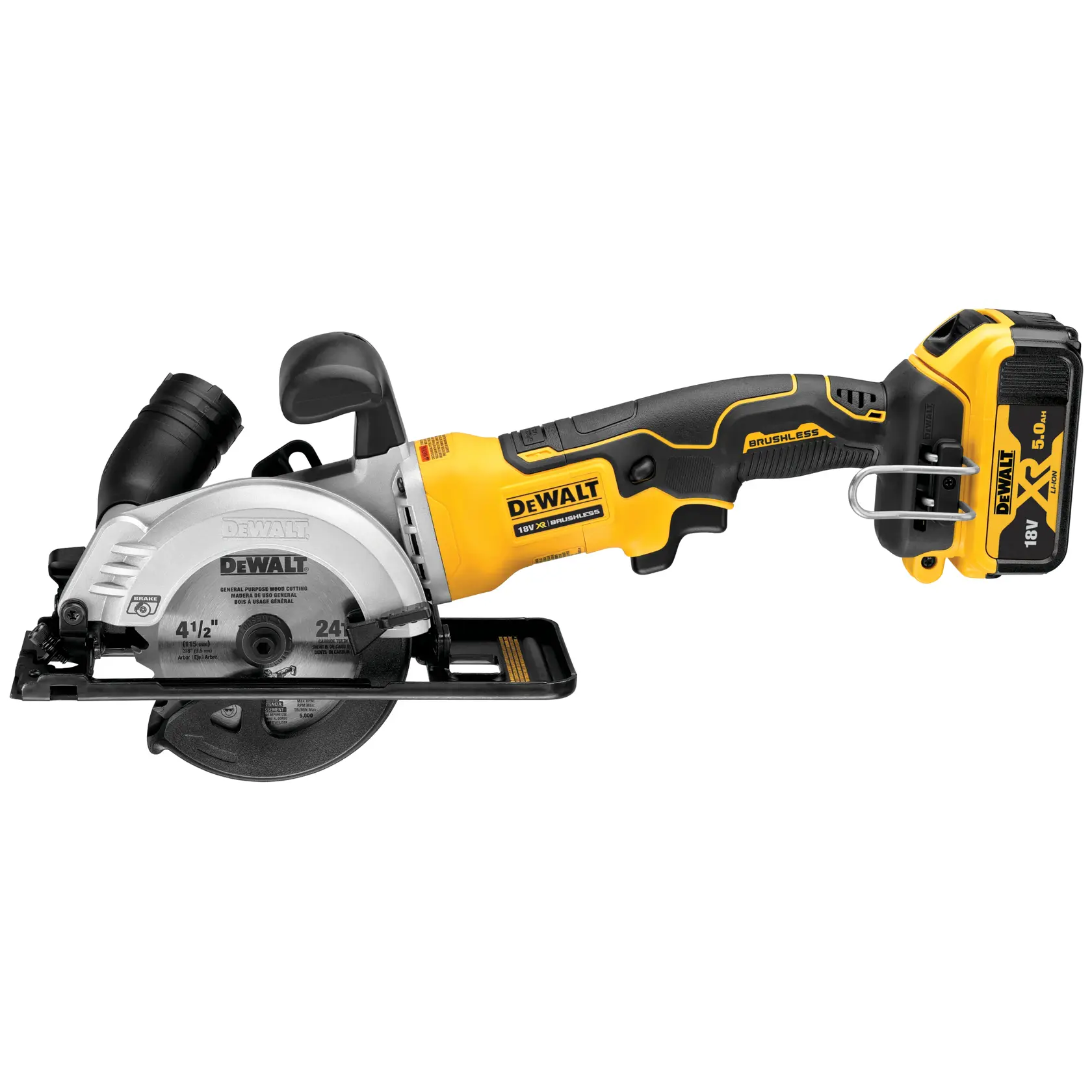 SCIE CIRCULAIRE XR 18V 5AH LI-ION BRUSHLESS 115MM