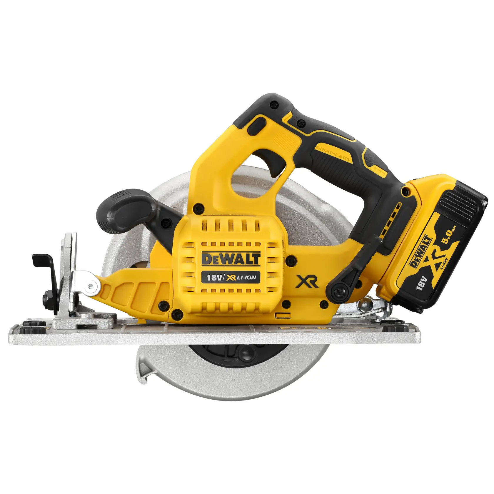 Scie circulaire XR 18V 5Ah Li-Ion Brushless 184 mm compatible rail de guidage