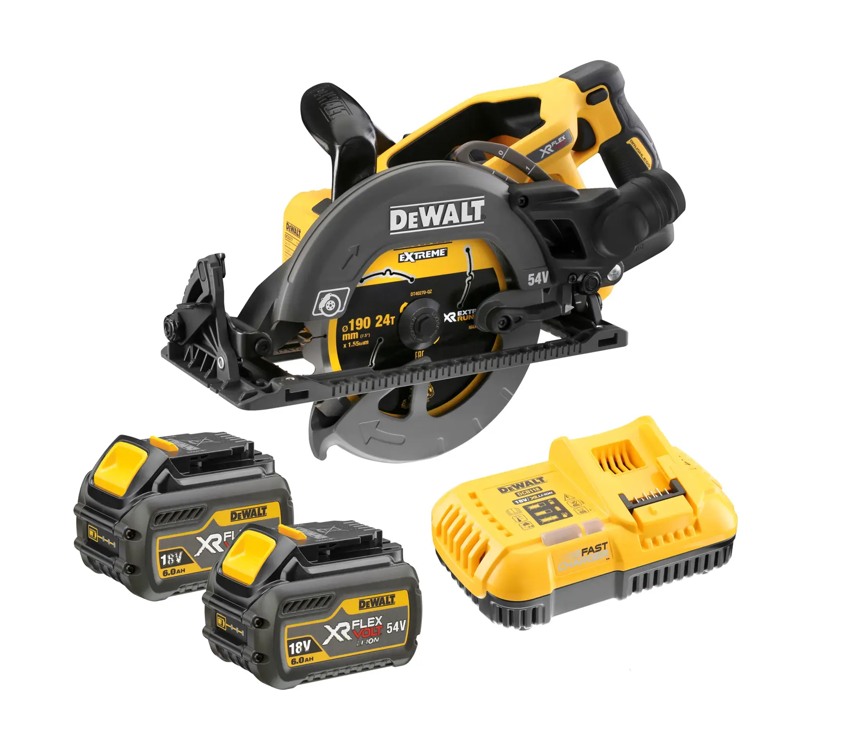 54V XR FLEXVOLT Scie circulaire construction 190mm (alésage losange)