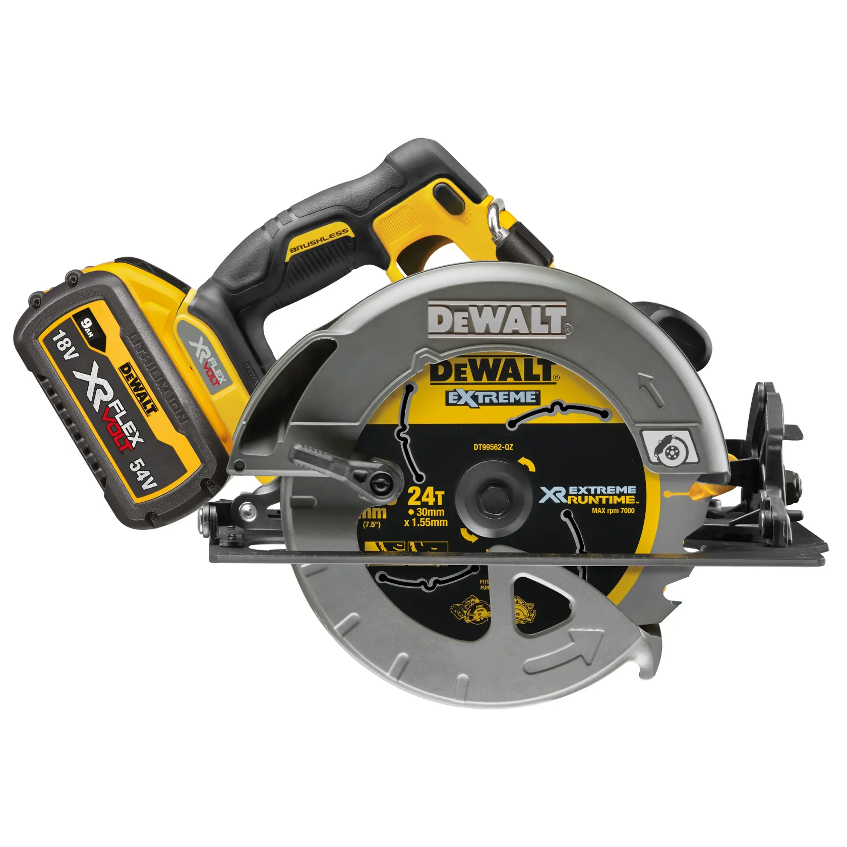 54V XR FLEXVOLT Scie circulaire 190mm - 2x accus 6.0Ah et chargeur rapide