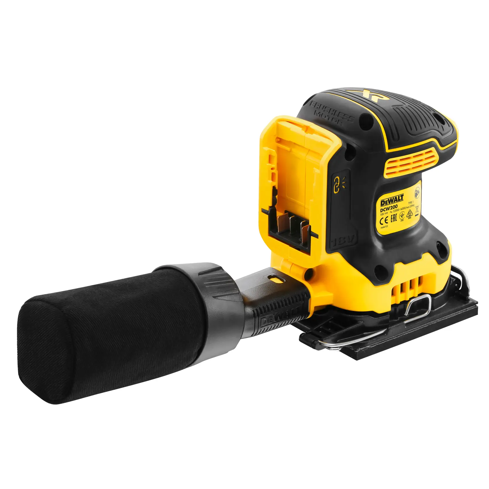 18V XR Brushless Ponceuse vibrante 1/4 de feuille en TSTAK® - sans batteries ni chargeur