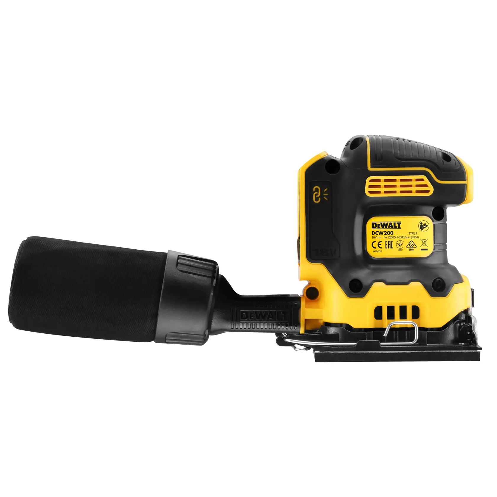 18V XR Brushless Ponceuse vibrante 1/4 de feuille en TSTAK® - sans batteries ni chargeur
