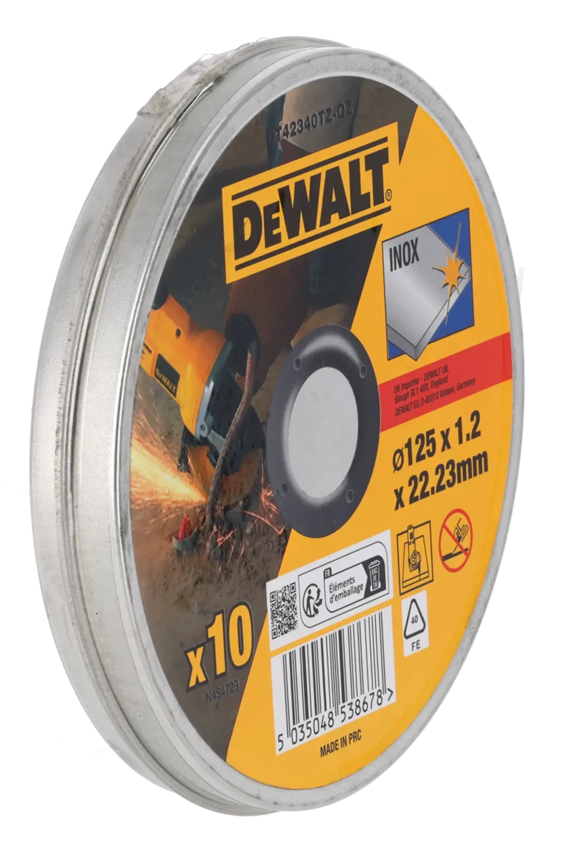 Disque à tronçonner INOX 125x1x22,2mm en boite