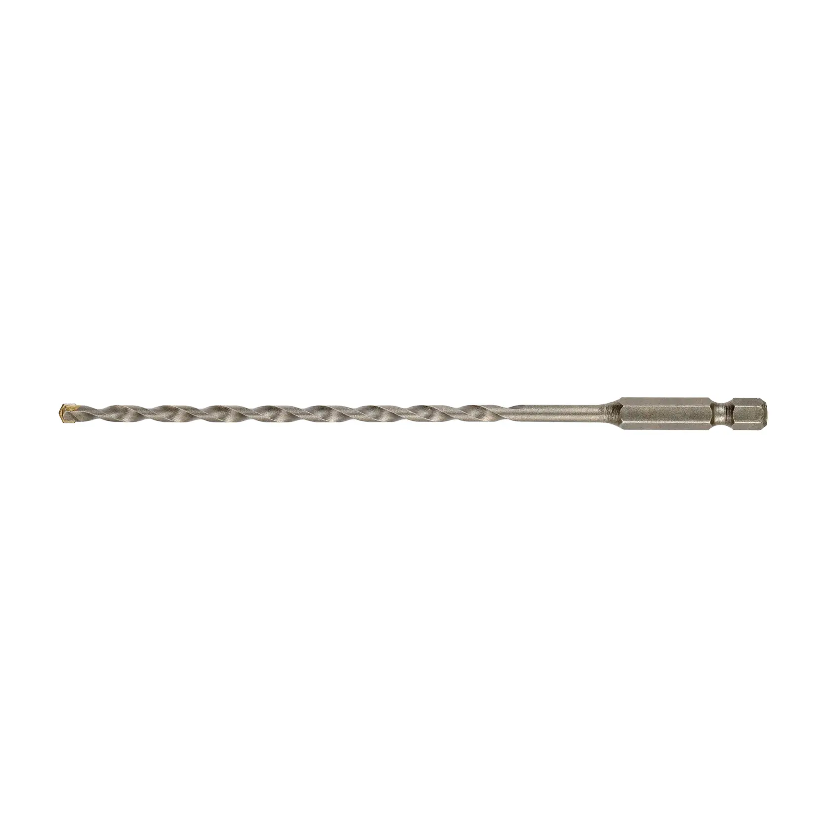 Long DEWALT drill bit with hex shank, suitable for drilling in various materials. Product shown horizontally.