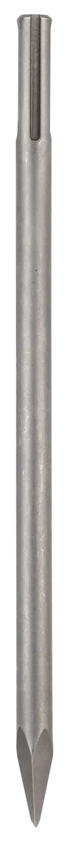 A metal SDS pointed chisel for demolition and chiseling tasks, shown vertically on a white background.