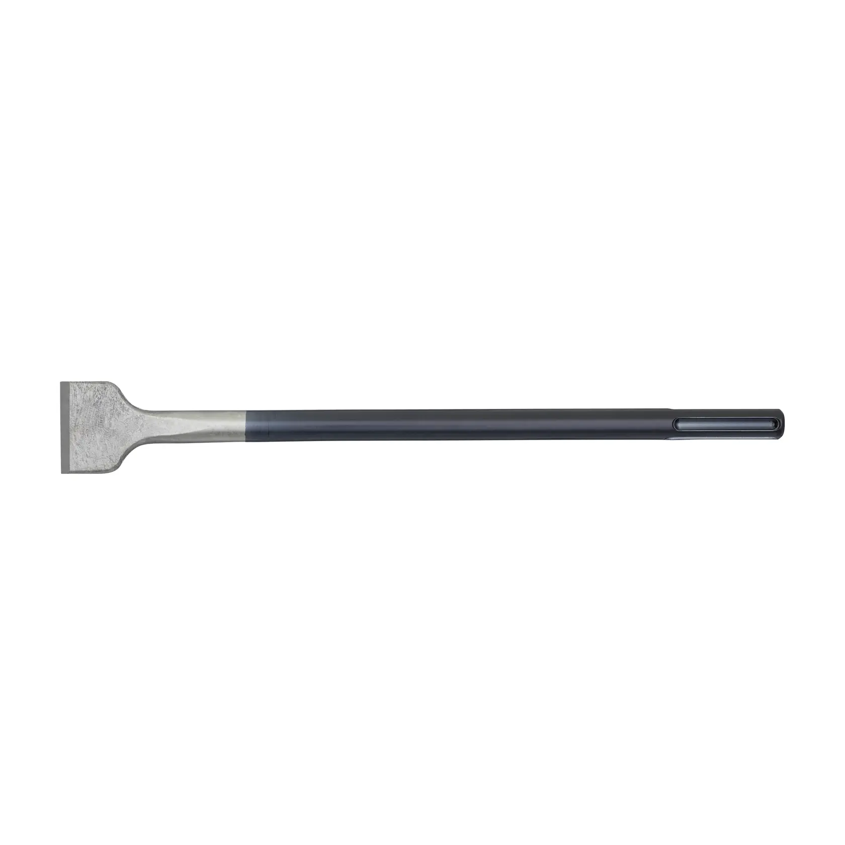 Flat chisel accessory for demolition tools with SDS max shank, shown on a white background.