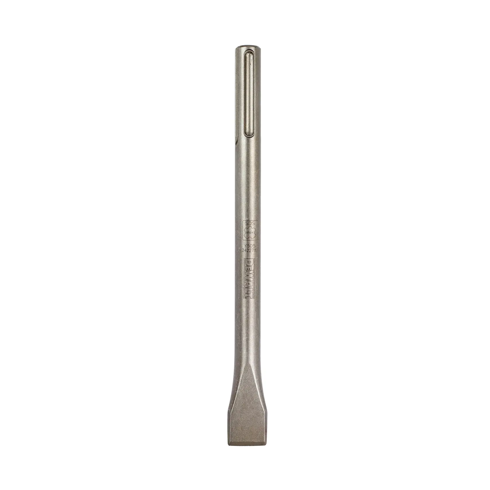 Ciseau plat DEWALT DT6822 pour marteaux SDS-plus, utilisé pour la démolition de maçonnerie et béton.