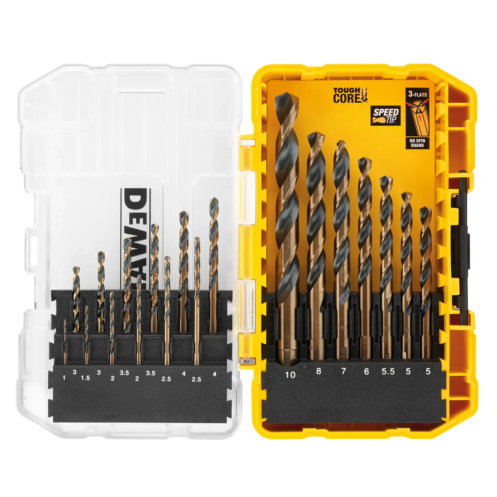 Set 19 pcs, mèches à métal BLACK & GOLD™ (1mm-10mm) en TOUGH CASE