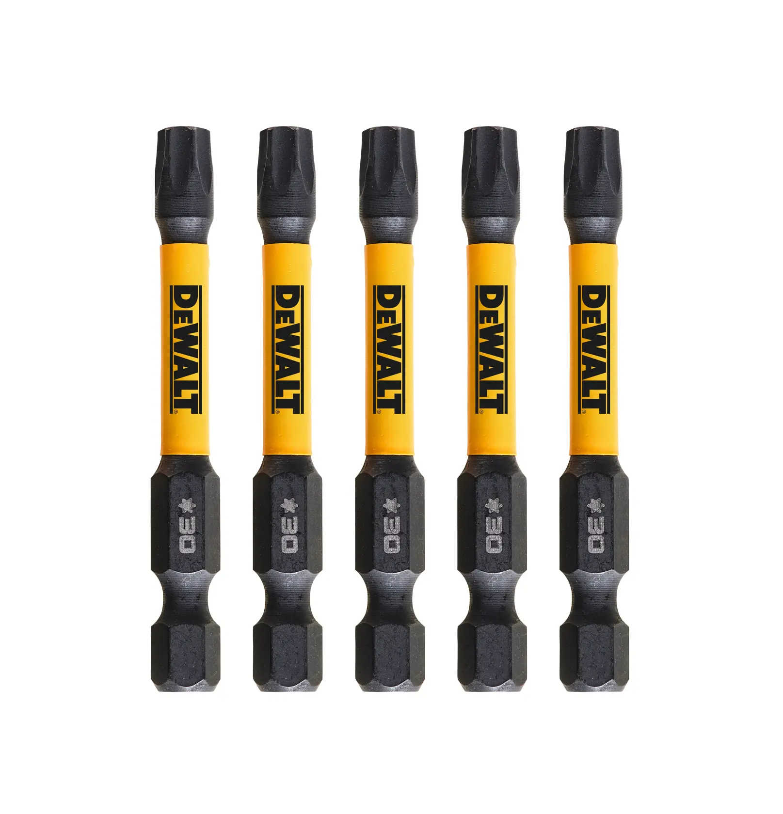 Juego de 5 puntas DEWALT, DT7398T-QZ, DT7398T. Amarillo/negro, para herramientas de fotografía.