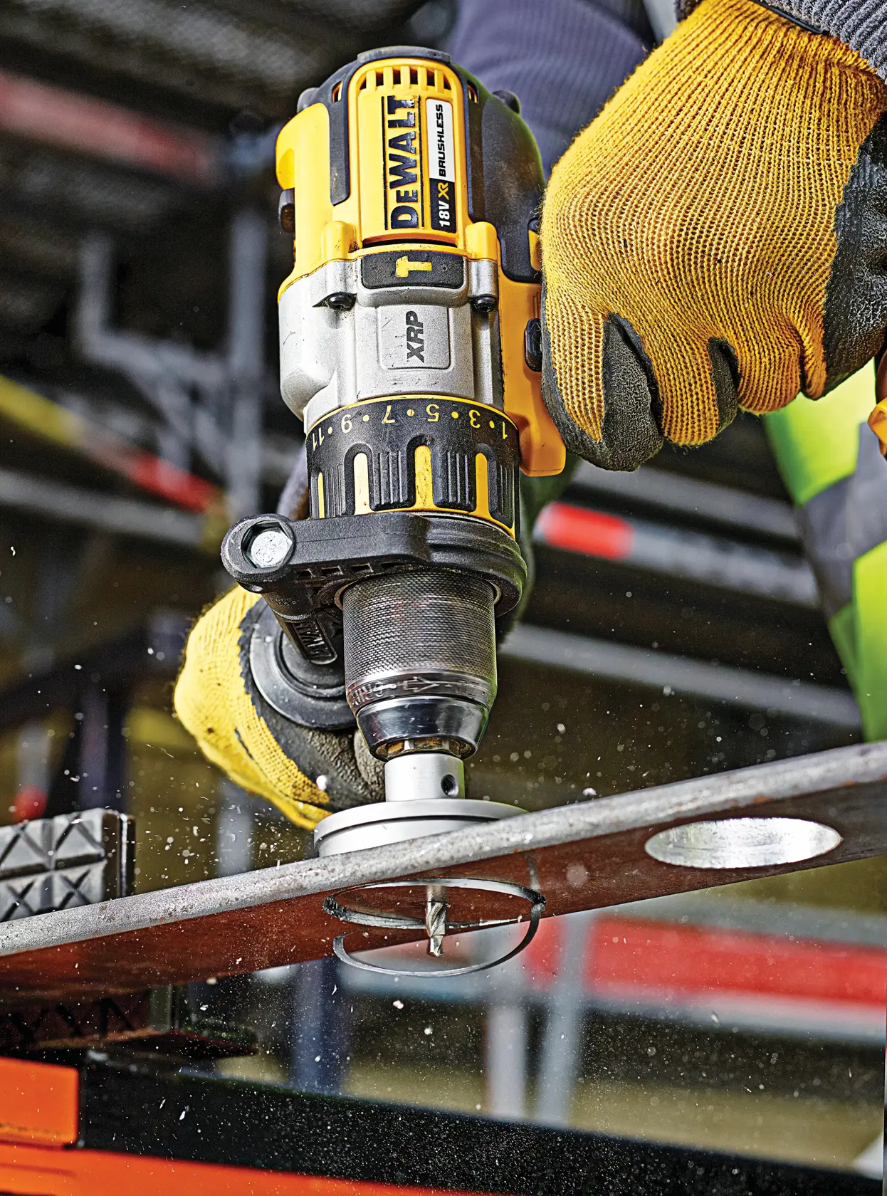 Graphic showing DEWALT XTREME Sub-Compact Series branding with the slogan 'Compact and Performance Packed' on a yellow background.