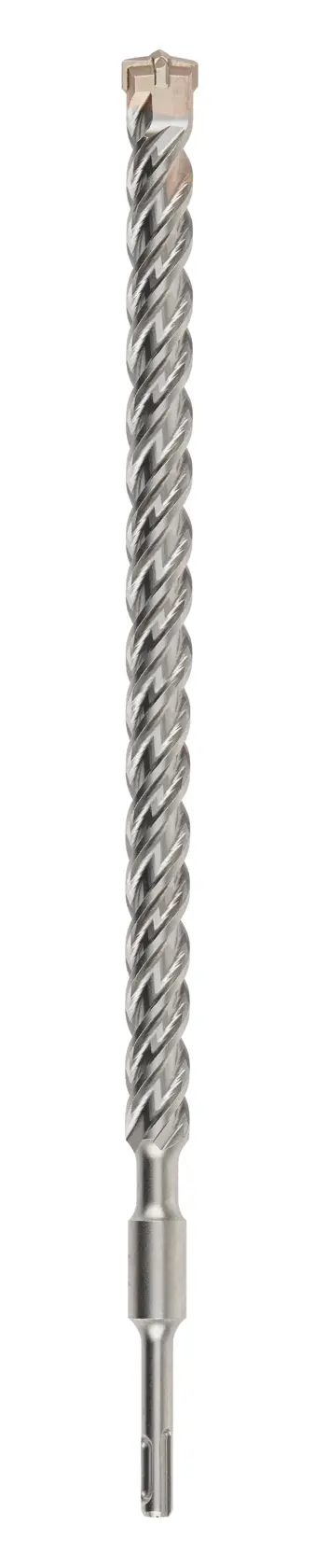 Foret à maçonnerie spiralé long DEWALT DT9687, montré verticalement sur fond blanc.
