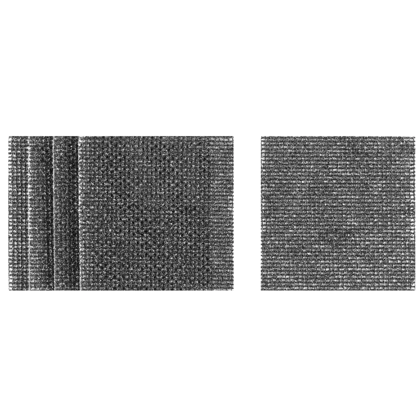 Deux ensembles de feuilles de maille de ponçage DEWALT carrées pour ponçage et finition.