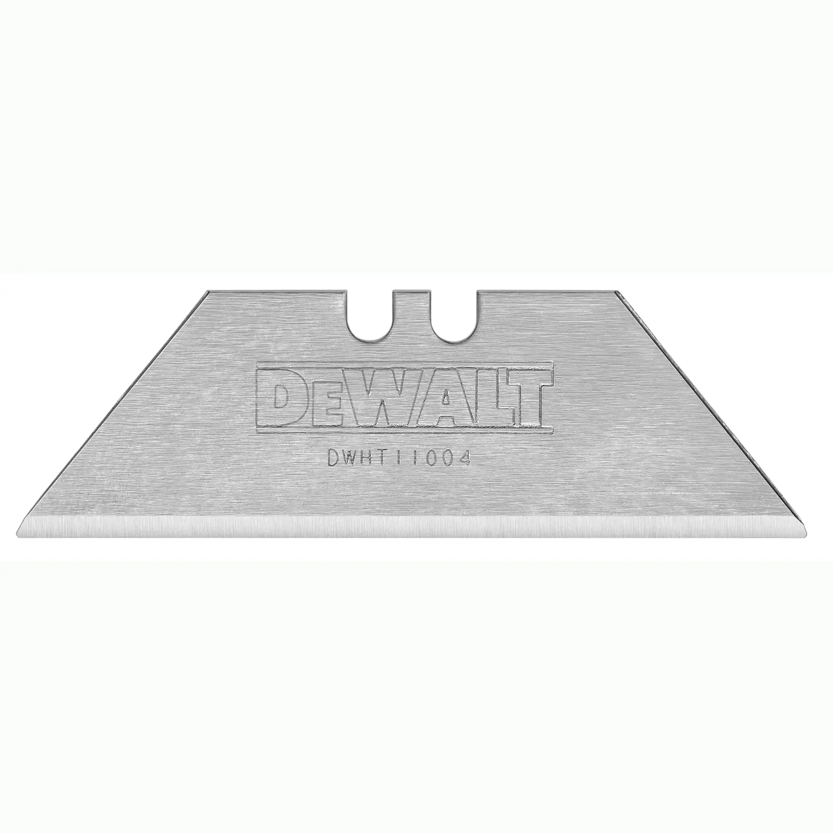 Lame de rechange DEWALT pour cutter, modèle DWHT11004-2, bord tranchant et finition métal.