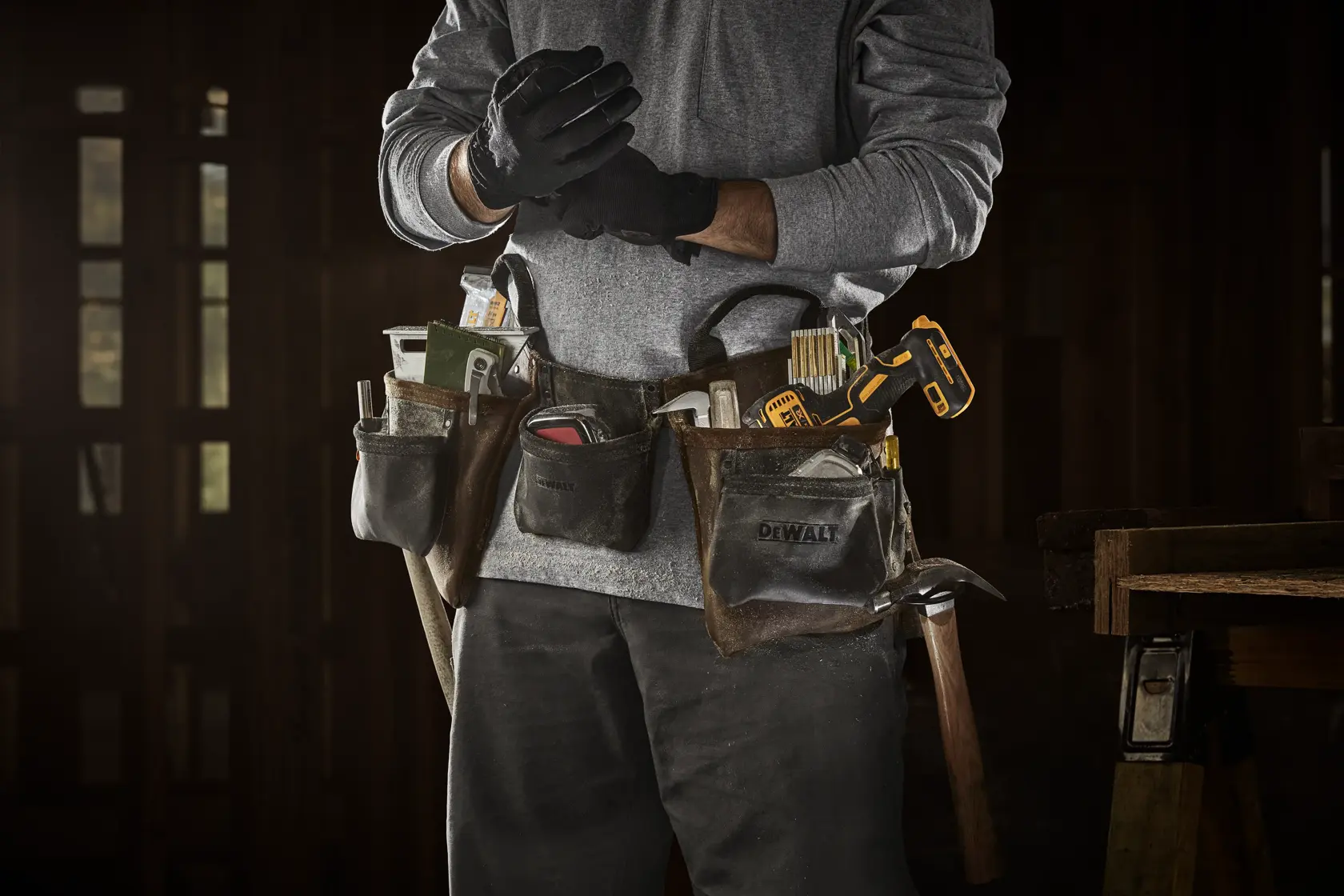 Ceinture porte-outils en cuir Apron